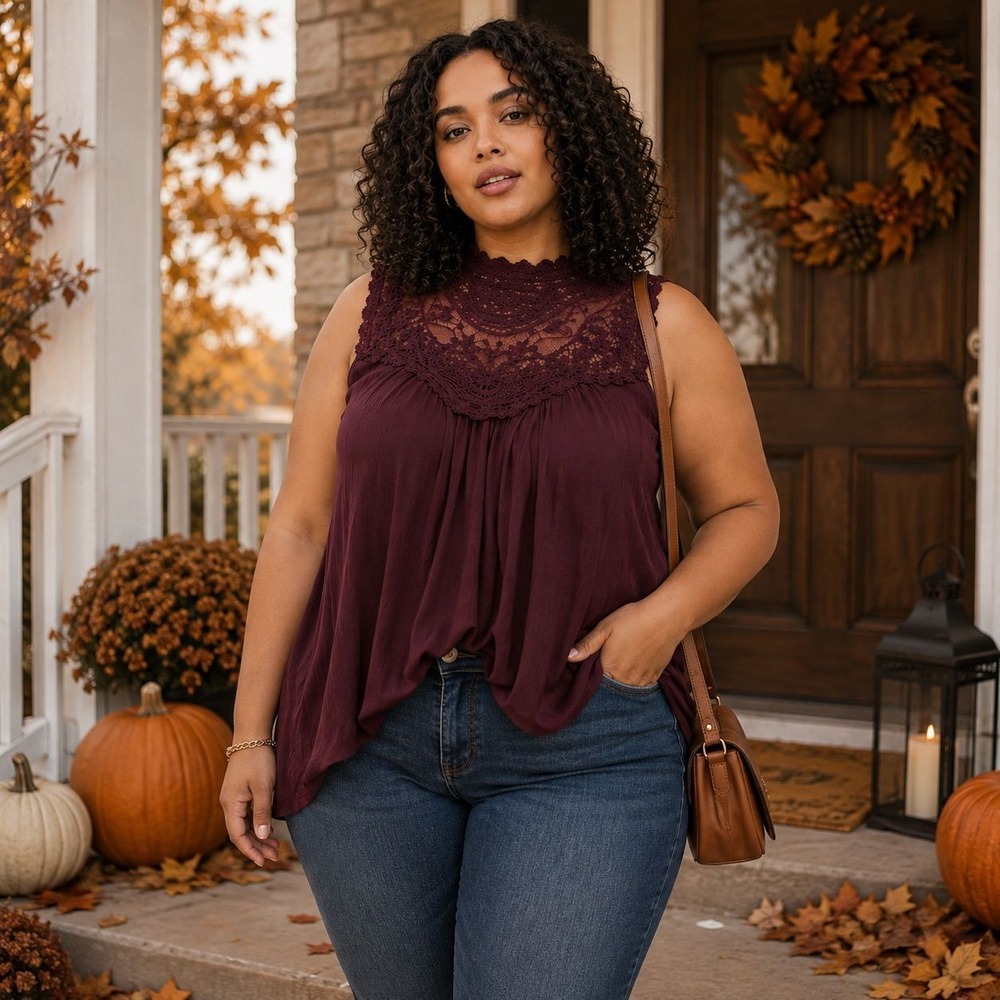 032- TORRID DEEP PLUM SLEEVELESS 1/1X